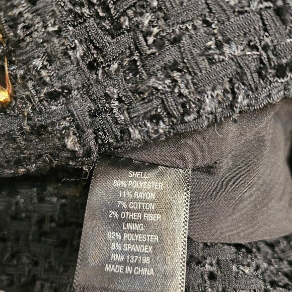 Worthington X Jason Bolden Women's Black Tweed Two Buttons Jacket - Picture 11 of 11